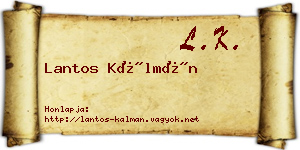 Lantos Kálmán névjegykártya